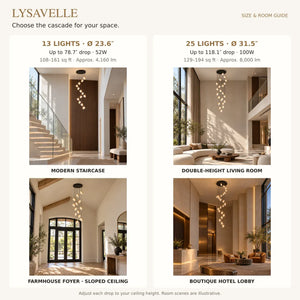 Lysavelle Glass Petal Staircase Chandelier Modern Chandelier