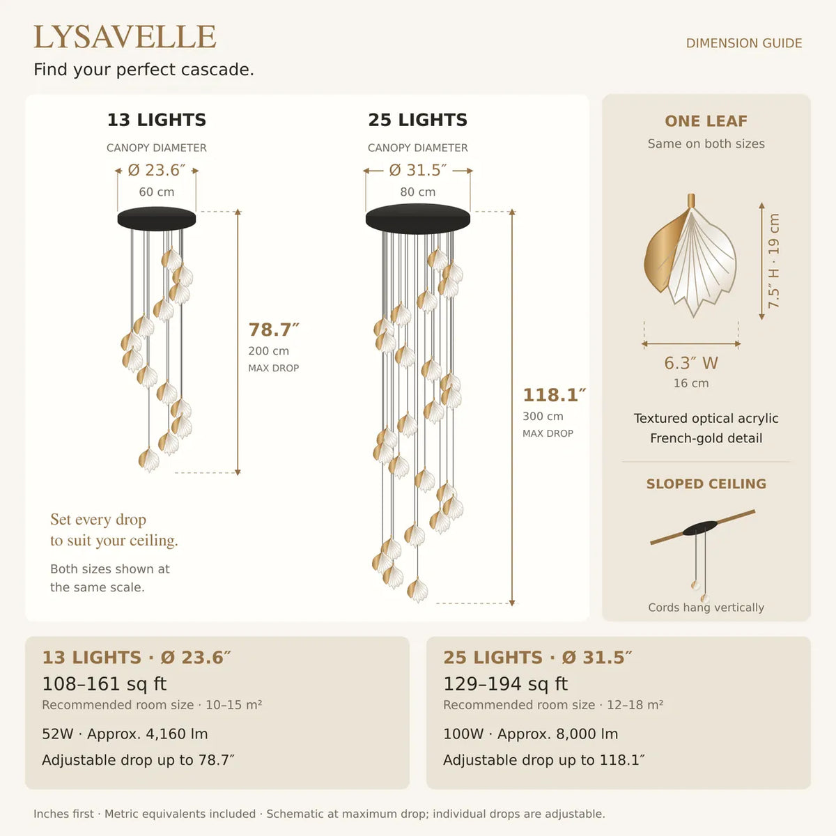 Lysavelle Glass Petal Staircase Chandelier Modern Chandelier