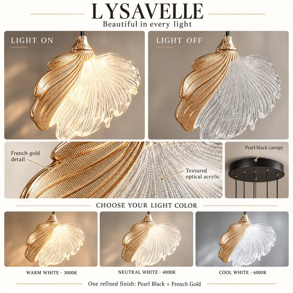 Lysavelle Glass Petal Staircase Chandelier Modern Chandelier