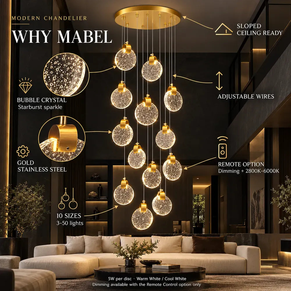 Mabel Staircase Long Chandelier Modern Chandelier