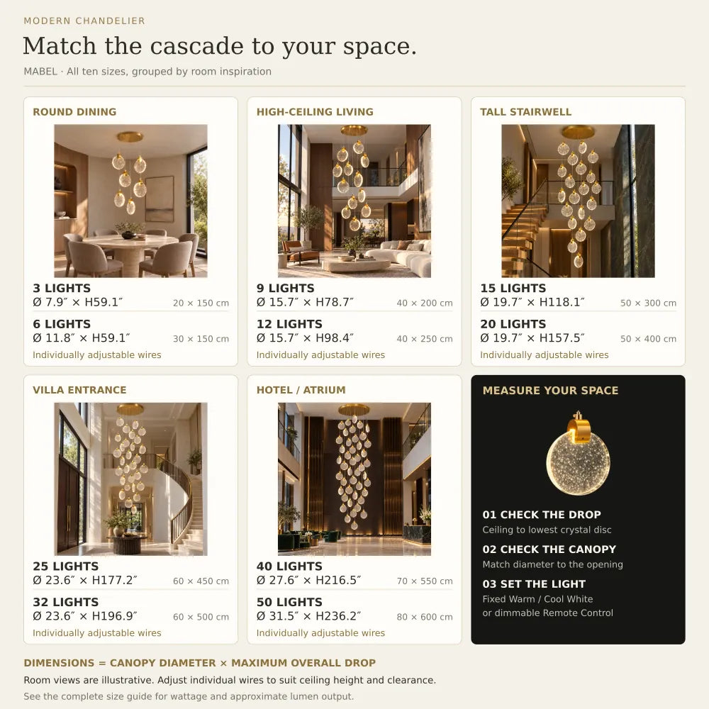 Mabel Staircase Long Chandelier Modern Chandelier
