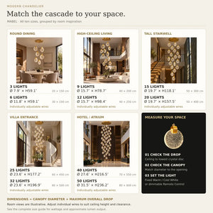 Mabel Staircase Long Chandelier Modern Chandelier