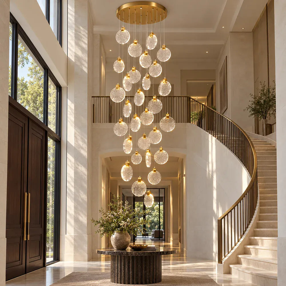 Mabel Staircase Long Chandelier 25 / Warm White 3000K Modern Chandelier