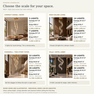Macy Simple Crystal Staircase Chandelier Modern Chandelier