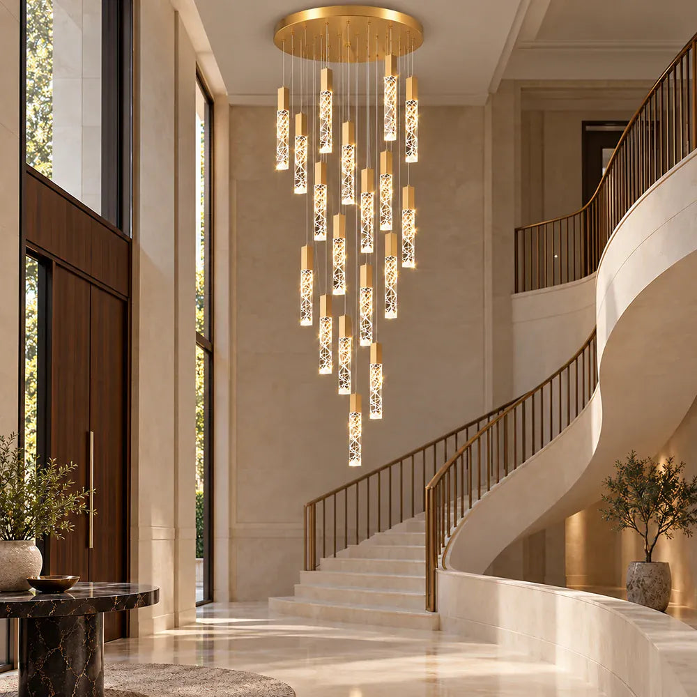 Macy Simple Crystal Staircase Chandelier Modern Chandelier