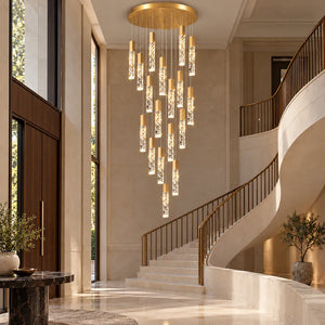Macy Simple Crystal Staircase Chandelier Modern Chandelier