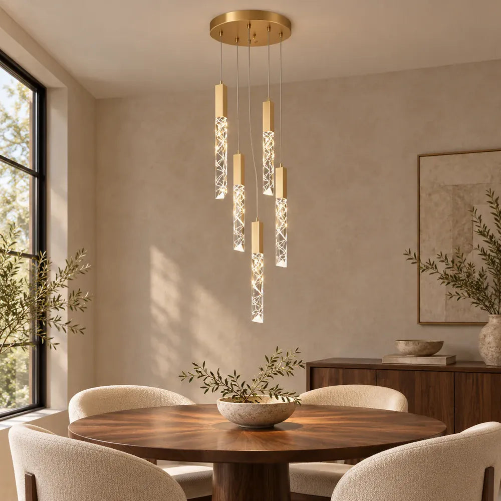 Macy Simple Crystal Staircase Chandelier Modern Chandelier