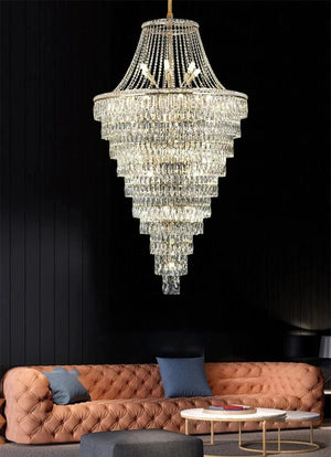 Maia Crystal Foyer Chandelier 5 / Warm White Modern Chandelier