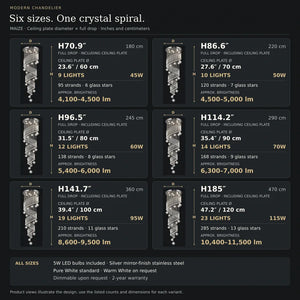 Maize Crystal Stairwell Chandelier Modern Chandelier