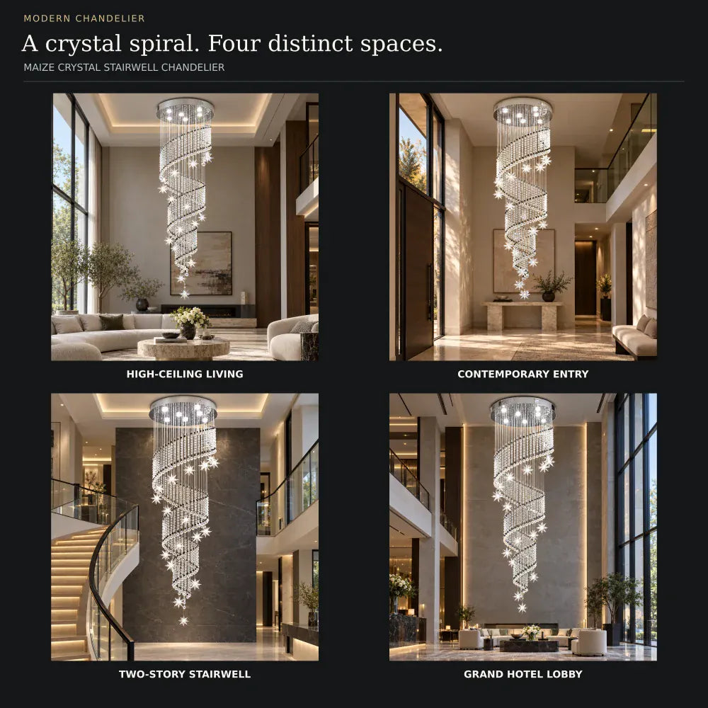 Maize Crystal Stairwell Chandelier Modern Chandelier