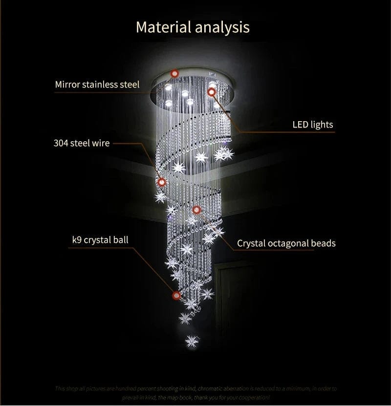 Maize Crystal Stairwell Chandelier Modern Chandelier