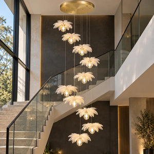 Marie Pendant Staircase Chandelier 10 / Warm Light 2700K Modern Chandelier