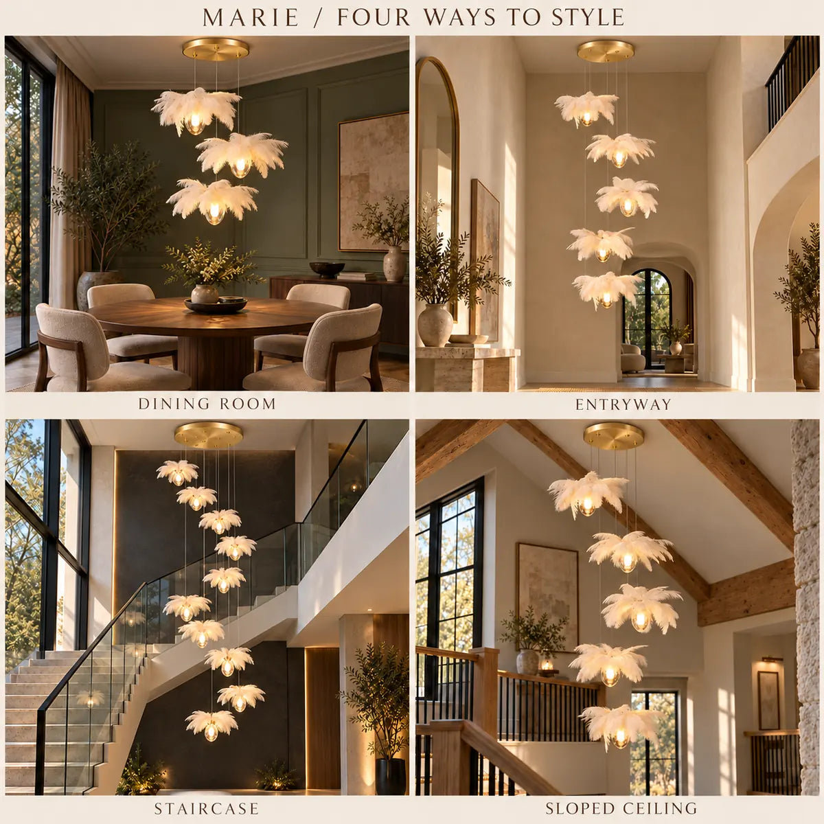 Marie Pendant Staircase Chandelier Modern Chandelier