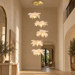 Marie Pendant Staircase Chandelier 5 / Warm Light 2700K Modern Chandelier