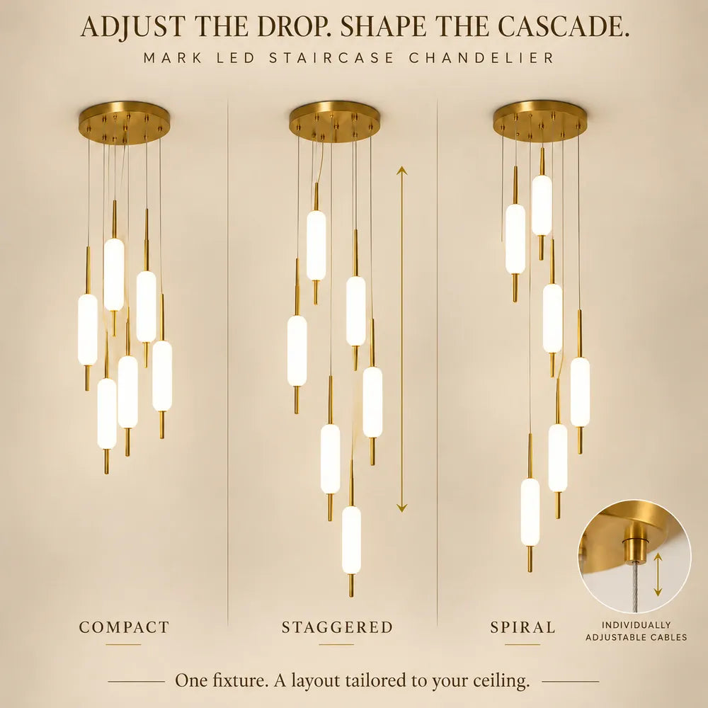 Mark Led Staircase Chandelier Modern Chandelier