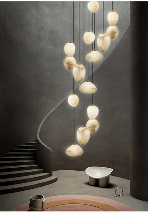 Meg Staircase Pendant Chandelier 10 / Warm Light Modern Chandelier