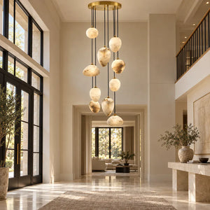 Meg Staircase Pendant Chandelier 10 / Warm Light 3000k Modern Chandelier