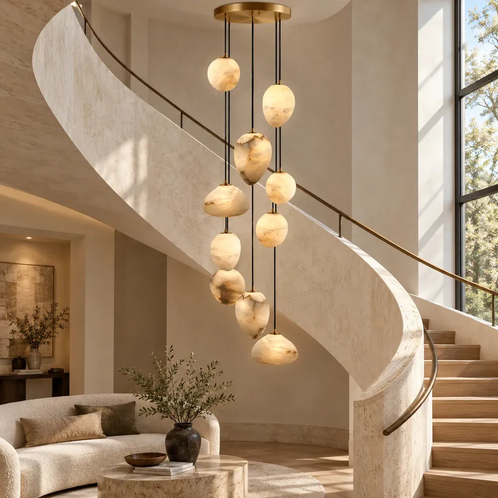 Meg Staircase Pendant Chandelier 15 / Warm Light 3000k Modern Chandelier