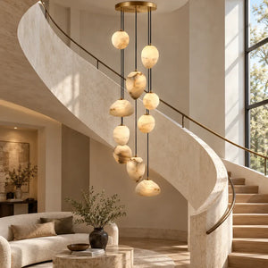 Meg Staircase Pendant Chandelier 15 / Warm Light 3000k Modern Chandelier