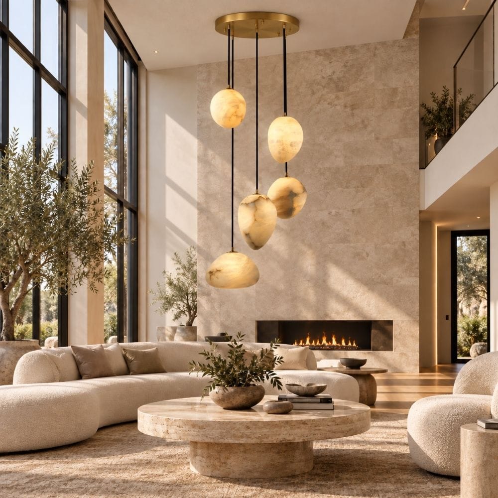 Meg Staircase Pendant Chandelier 5 / Warm Light 3000k Modern Chandelier