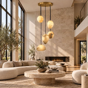 Meg Staircase Pendant Chandelier 5 / Warm Light 3000k Modern Chandelier