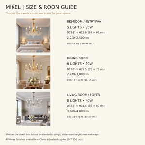 Mikel Candle Crystal Chandelier Modern Chandelier