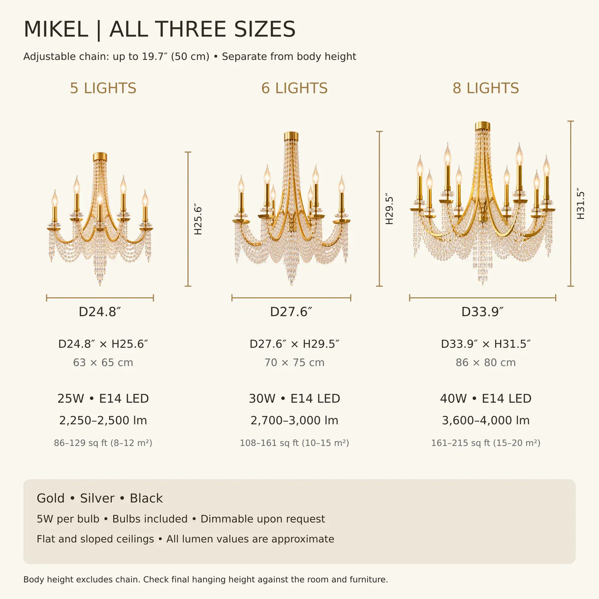 Mikel Candle Crystal Chandelier Modern Chandelier