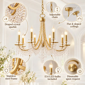 Mikel Candle Crystal Chandelier Modern Chandelier