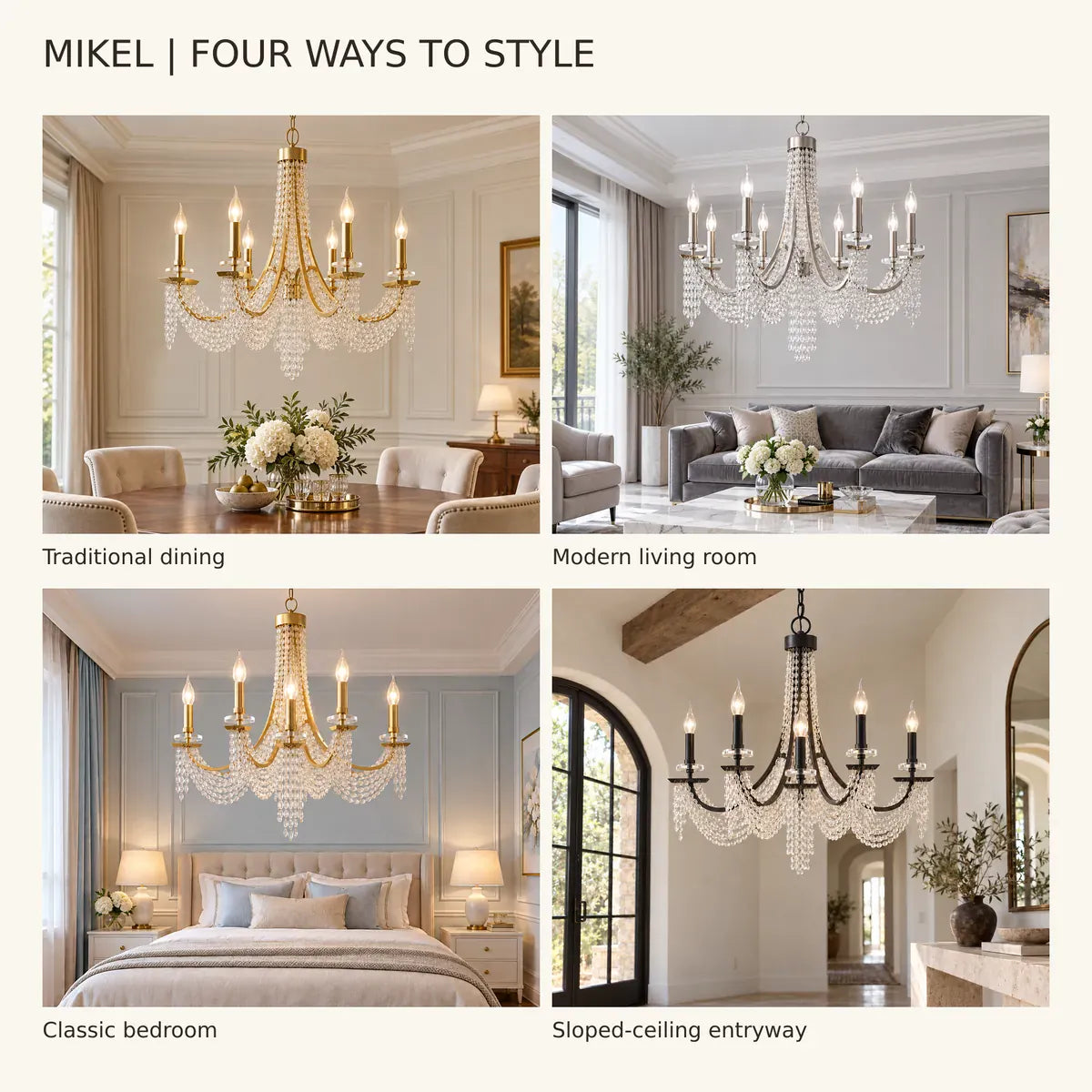 Mikel Candle Crystal Chandelier Modern Chandelier
