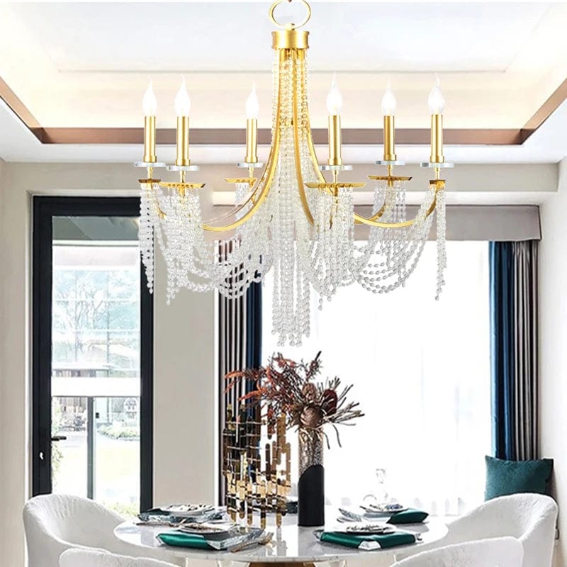 Mikel Candle Crystal Chandelier Black / 5 / Warm White 3000K Modern Chandelier