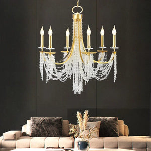 Mikel Candle Crystal Chandelier Gold / 5 / Warm White 3000K Modern Chandelier