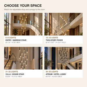 Mira Staircase Pendant Chandelier Modern Chandelier