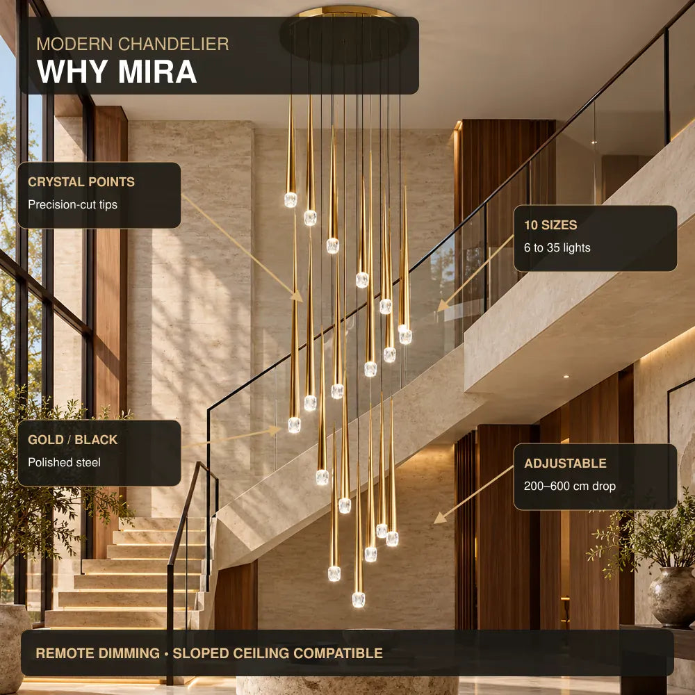 Mira Staircase Pendant Chandelier Modern Chandelier