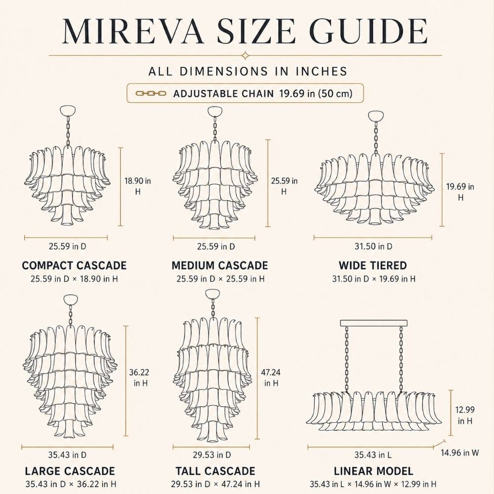 Mireva Tiered Glass Chandelier Modern Chandelier