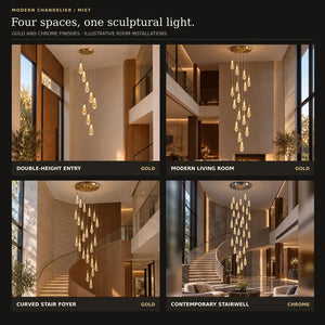 Mist Crystal Staircase Chandelier Modern Chandelier