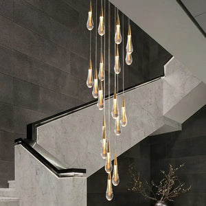 Mist Crystal Staircase Chandelier Modern Chandelier