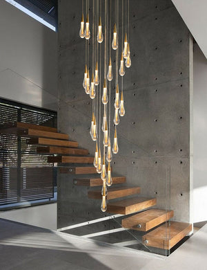 Mist Crystal Staircase Chandelier Modern Chandelier