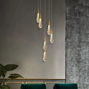 Mist Crystal Staircase Chandelier Modern Chandelier