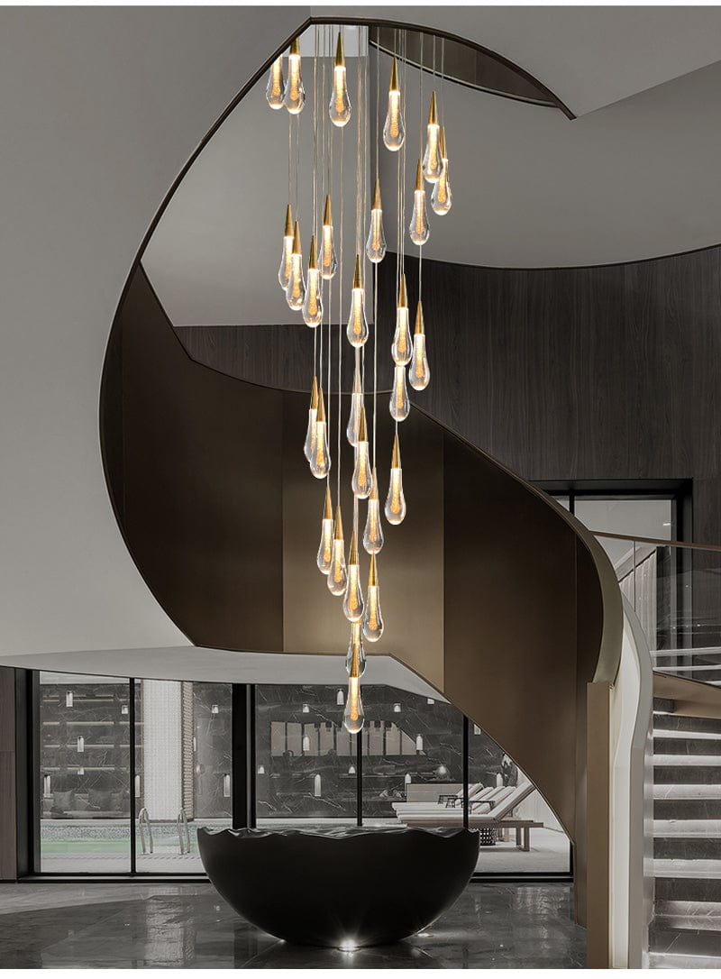 Mist Crystal Staircase Chandelier Modern Chandelier