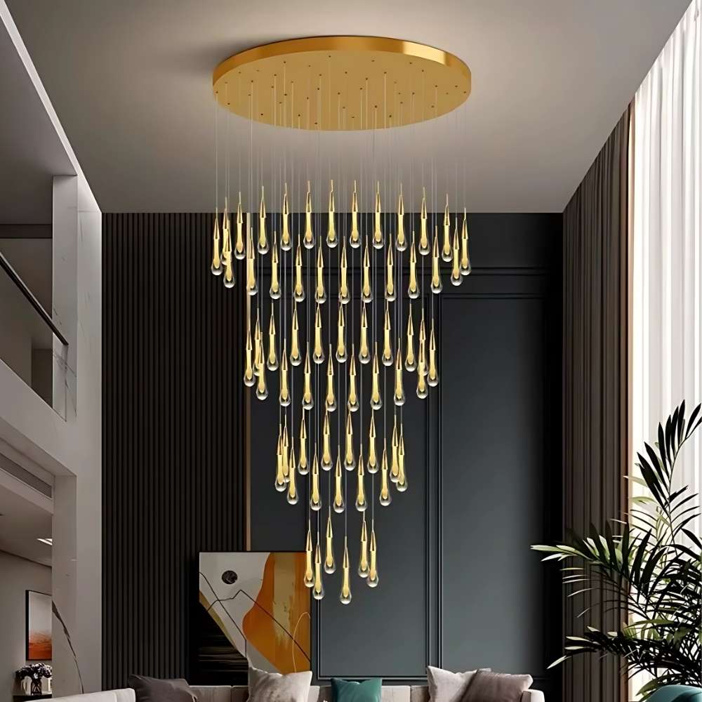 Mist Crystal Staircase Chandelier Modern Chandelier