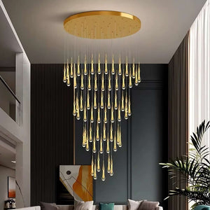 Mist Crystal Staircase Chandelier Modern Chandelier