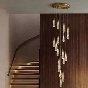 Mist Crystal Staircase Chandelier Modern Chandelier