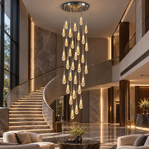 Mist Crystal Staircase Chandelier Chrome / 8 / Warm White 3000K Modern Chandelier