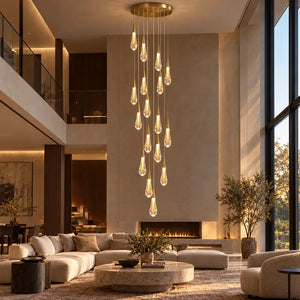 Mist Crystal Staircase Chandelier Gold / 8 / Warm White 3000K Modern Chandelier