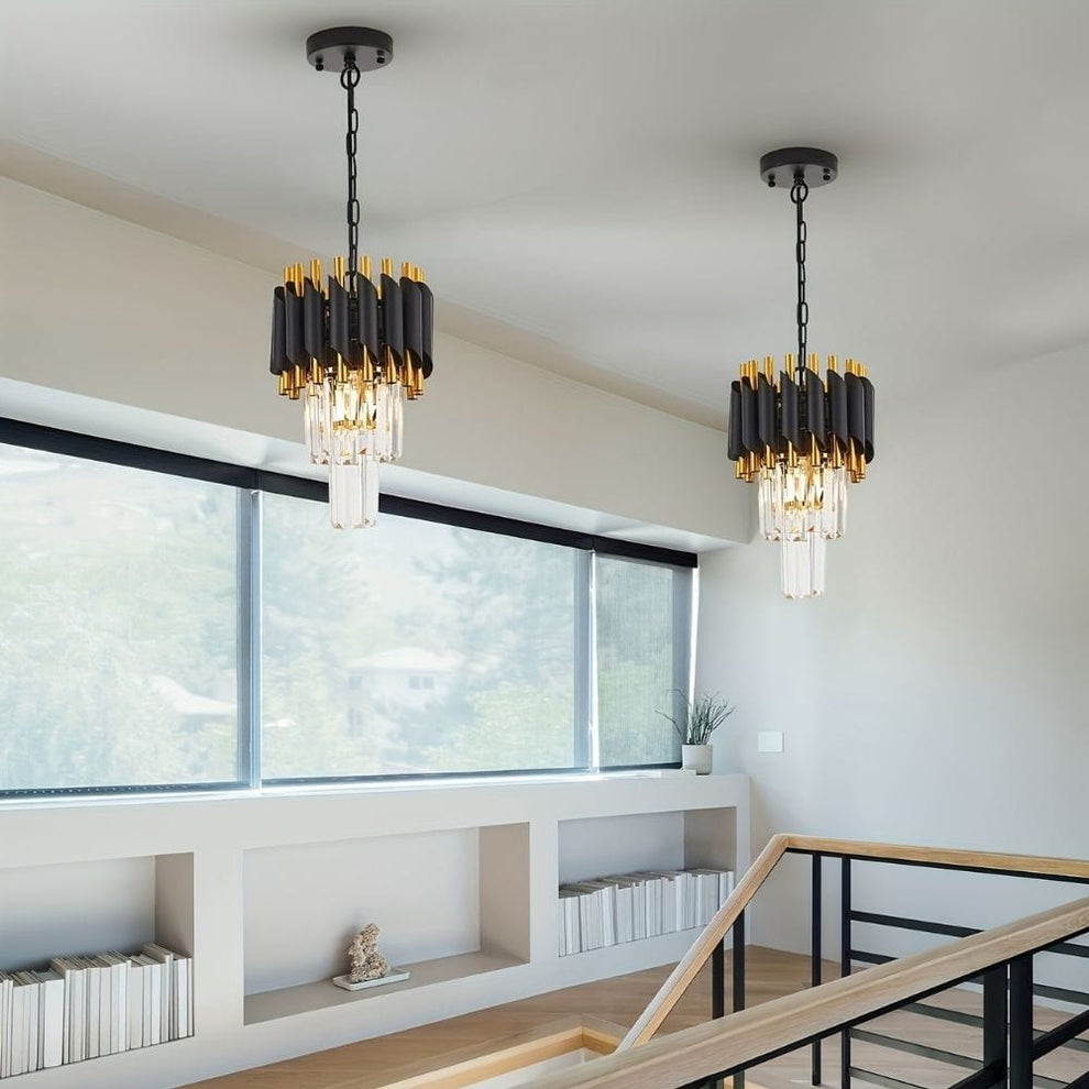 Misty Black Crystal Pendant Light | Modern Chandelier