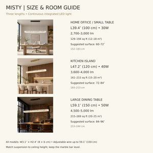Misty Linear Kitchen Chandelier Modern Chandelier