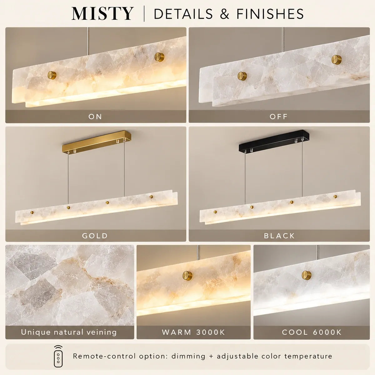 Misty Linear Kitchen Chandelier Modern Chandelier