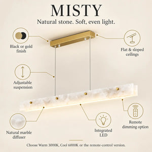 Misty Linear Kitchen Chandelier Modern Chandelier
