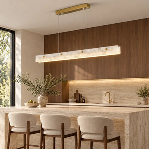 Misty Linear Kitchen Chandelier Gold / 39.37" (100 cm) / Warm Light 3000K Modern Chandelier