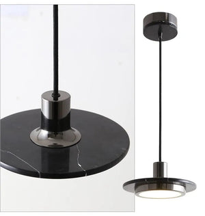 Modern Marble Pendant Lamp Black / Warm White 3000K Modern Chandelier